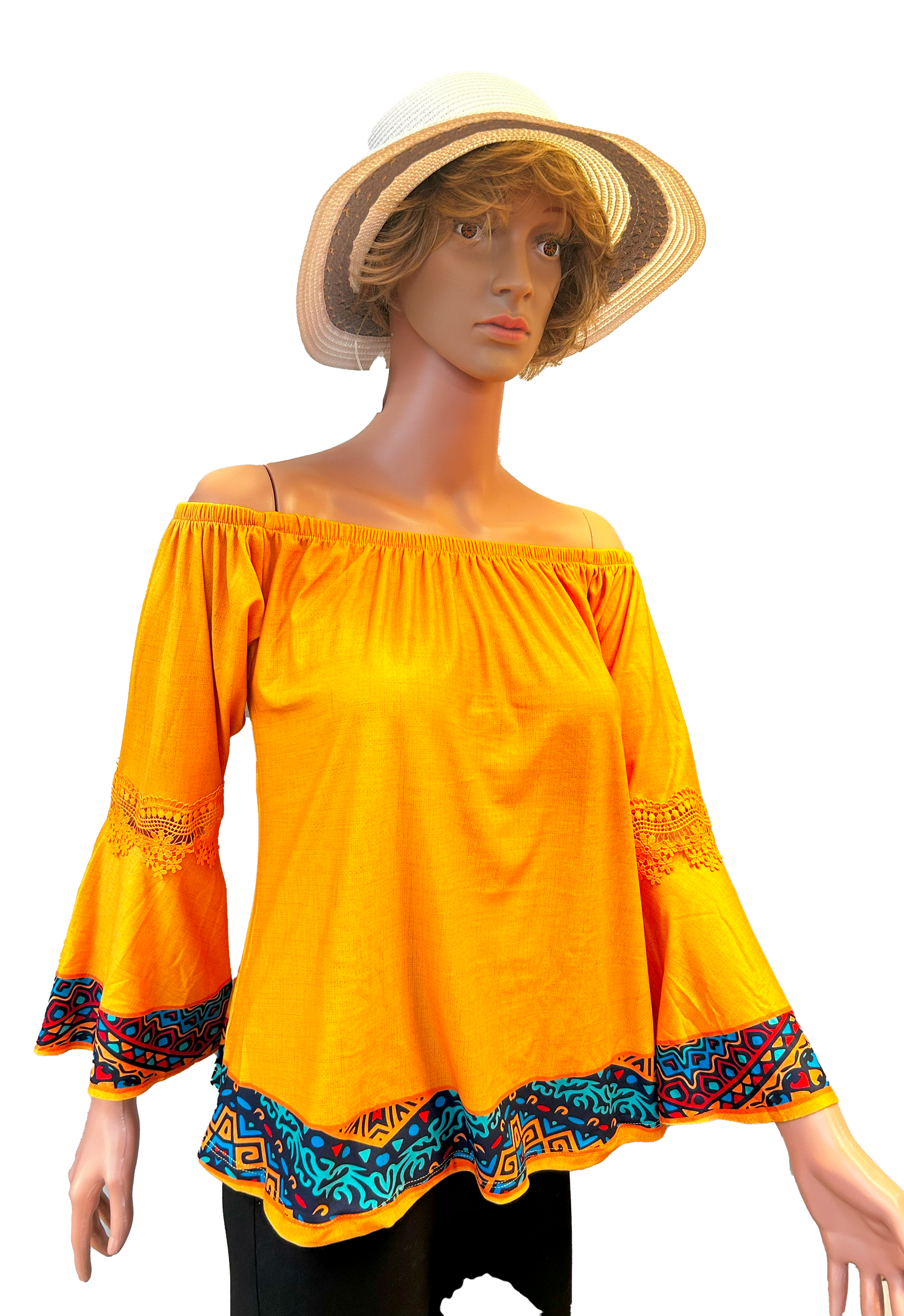 Paw Drazzel Boutique Women's, Casualwear, off Shoulder, Long Butterfly Sleeve Blouse